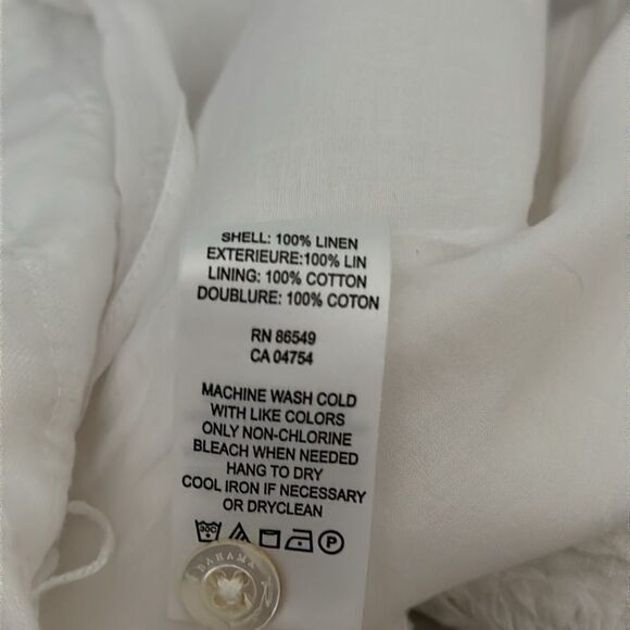 Tommy Bahama Two Palms Ruffle Linen Skirt White Size 10 - Picture 10 of 10